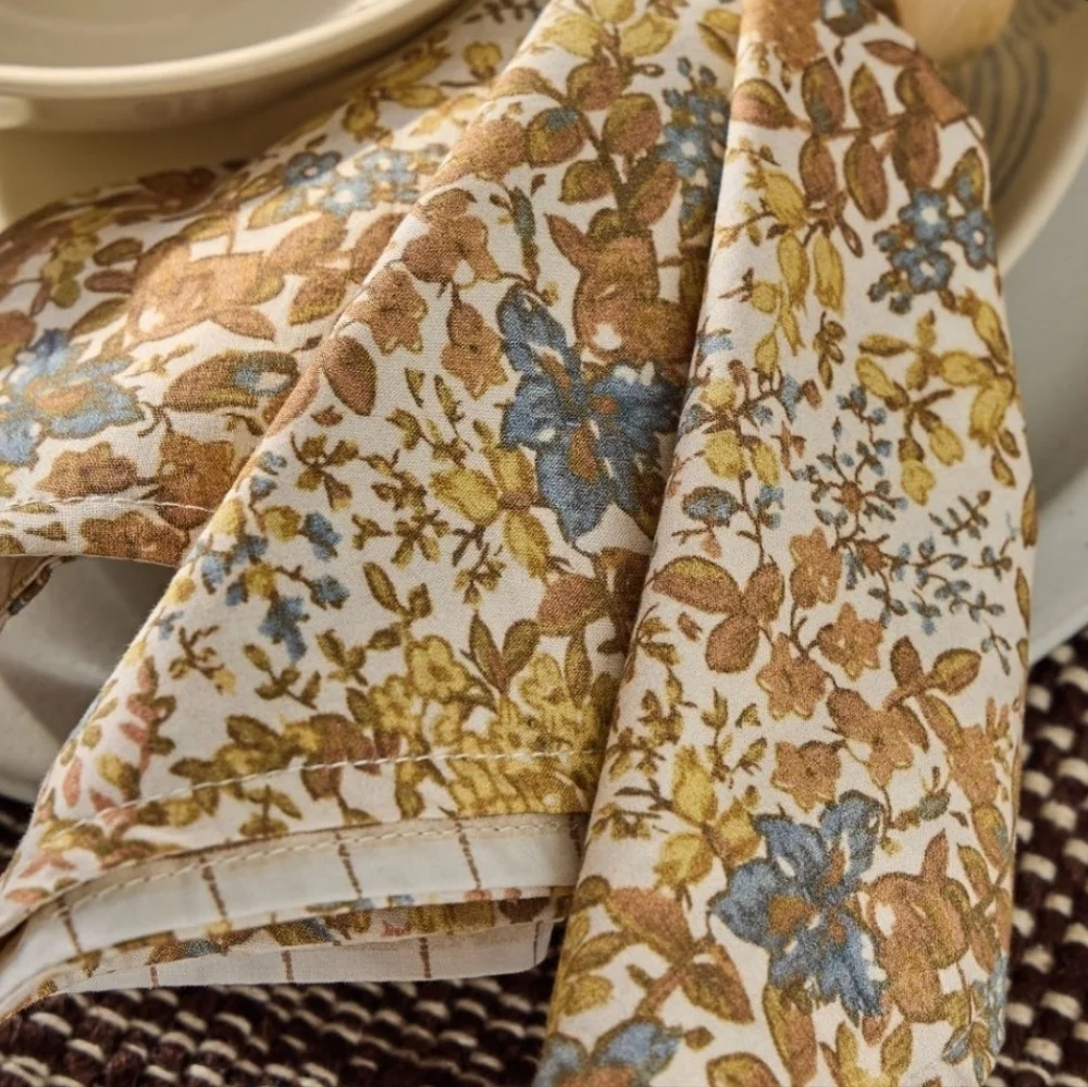 ❤️BUY 2 GET 1 FREE  Frankie Floral Napkin Sets, Color Yellow & Green